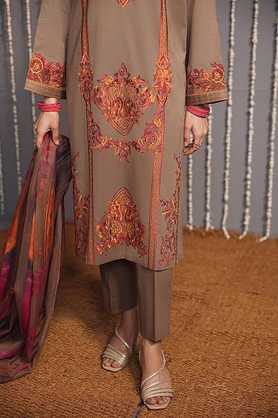 Nishat Linen Embroidered Lawn Suit (3 Piece)